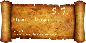 Siposs Tünde névjegykártya